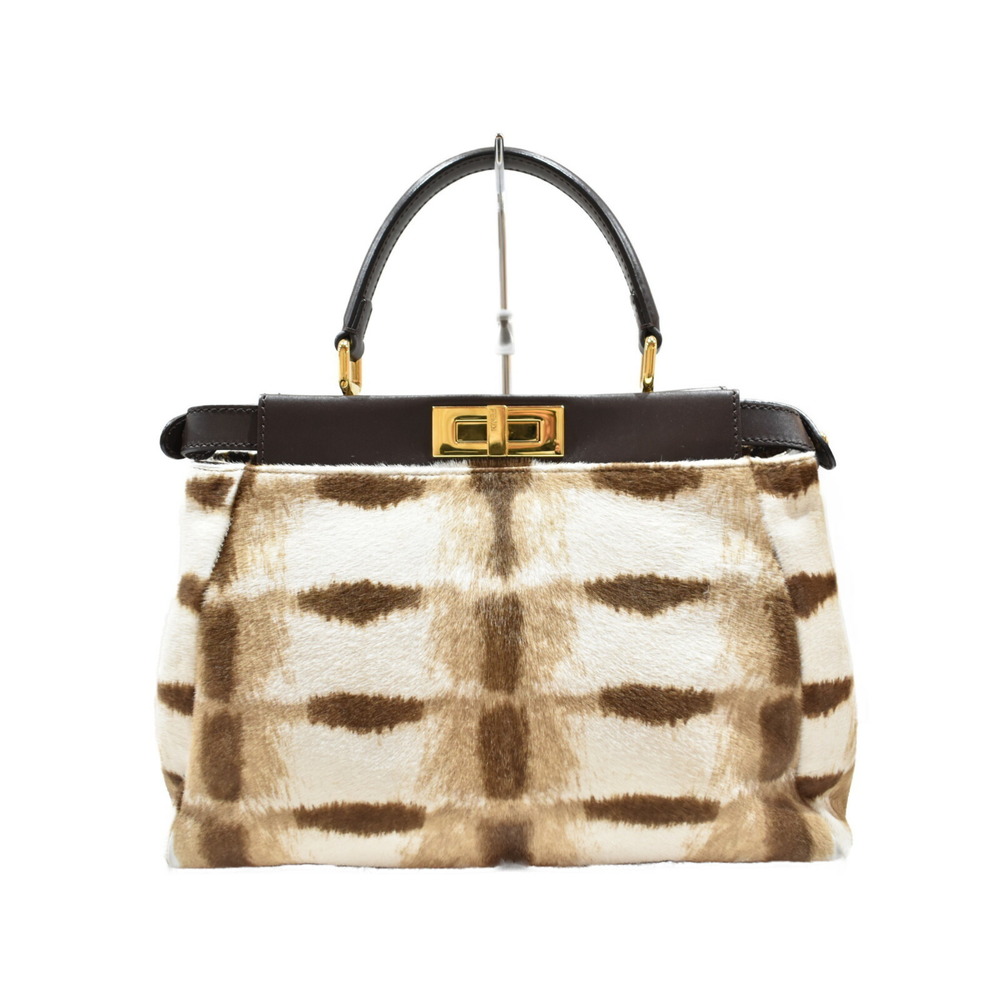 Fendi Peekaboo Haraco Python Leather Beige Brown - image 4